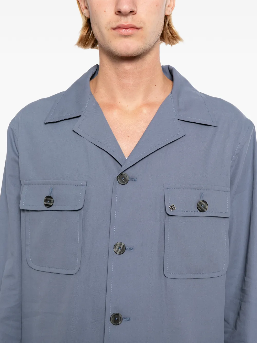 Tagliatore Overhemd met campkraag Blauw