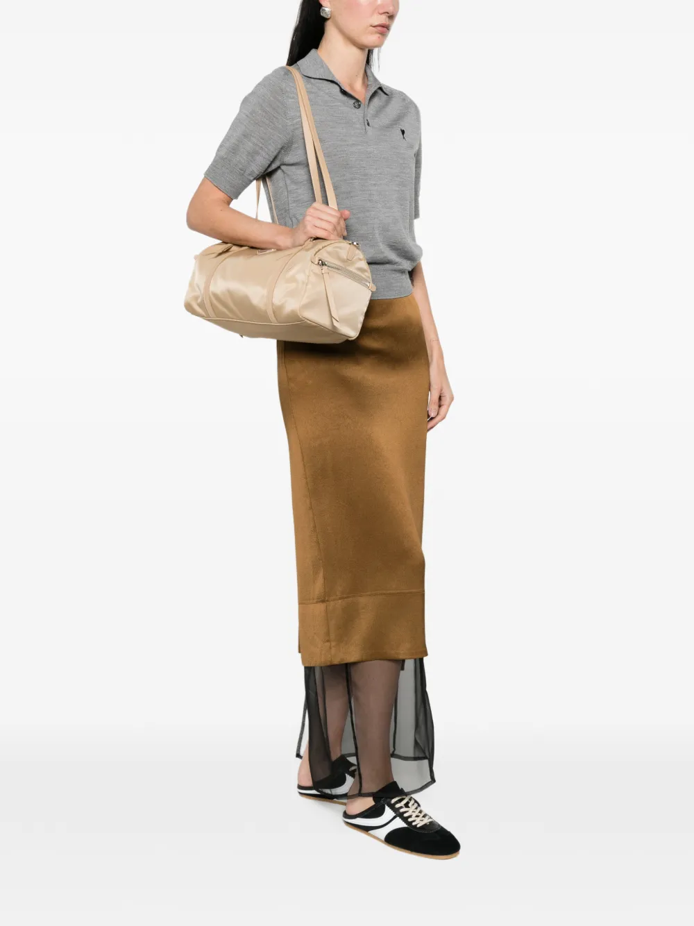  Prada Triangle-logo Shoulder Bag - Neutrals 