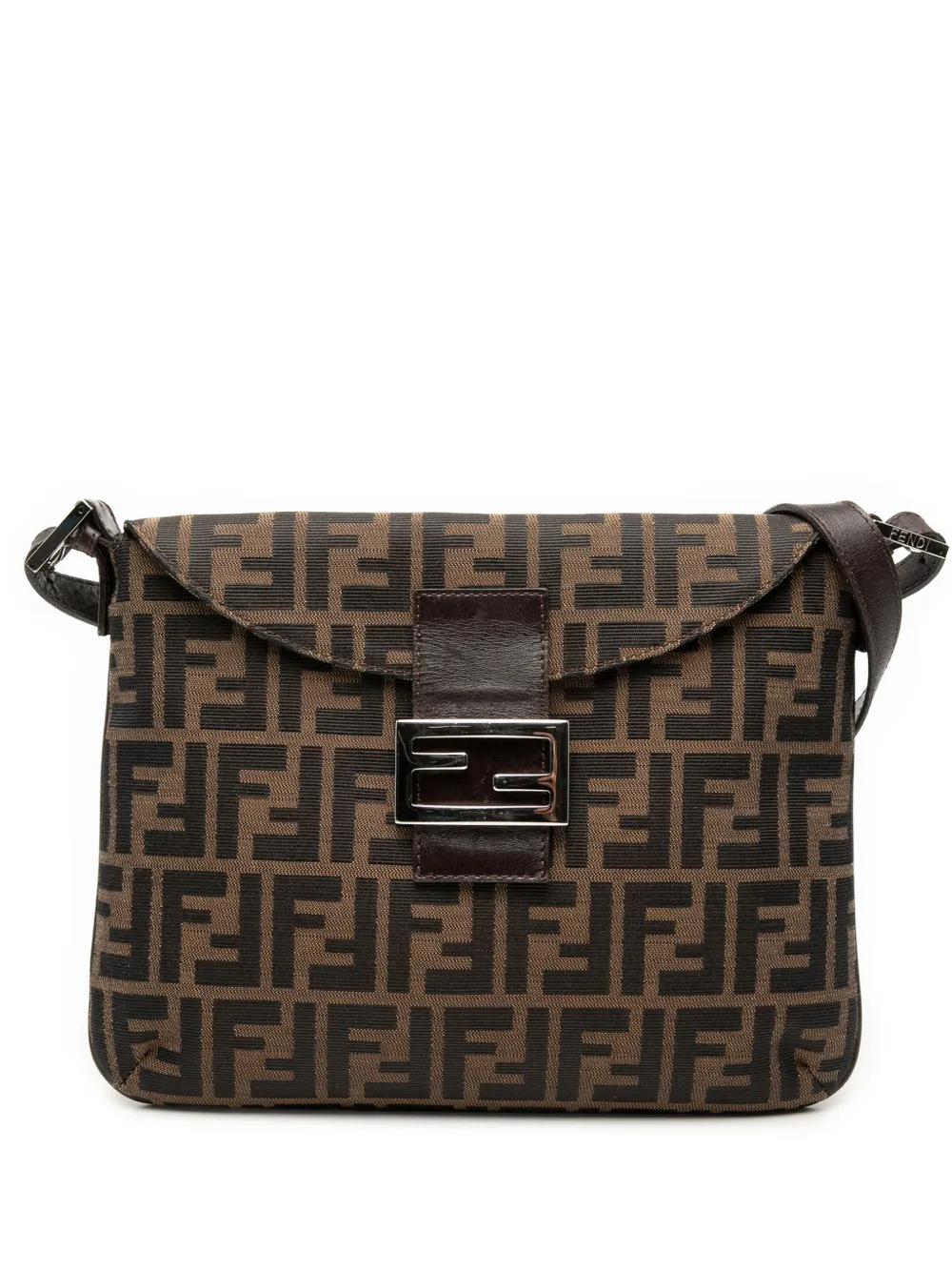 Fendi Pre-Owned 2000-2010 Zucca Canvas Double Flap shoulder bag - Marrone