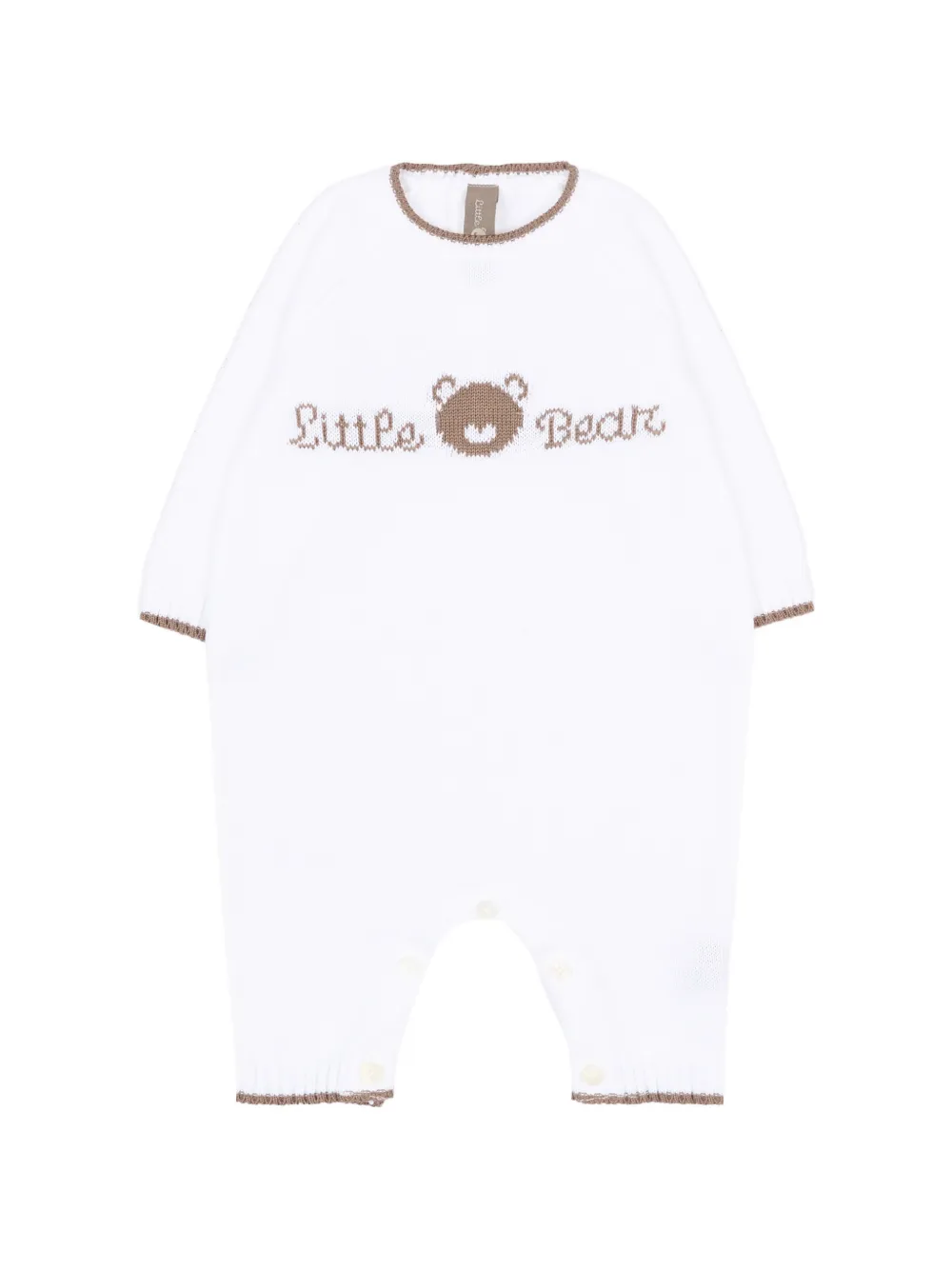 Little Bear embroidered romper - Bianco