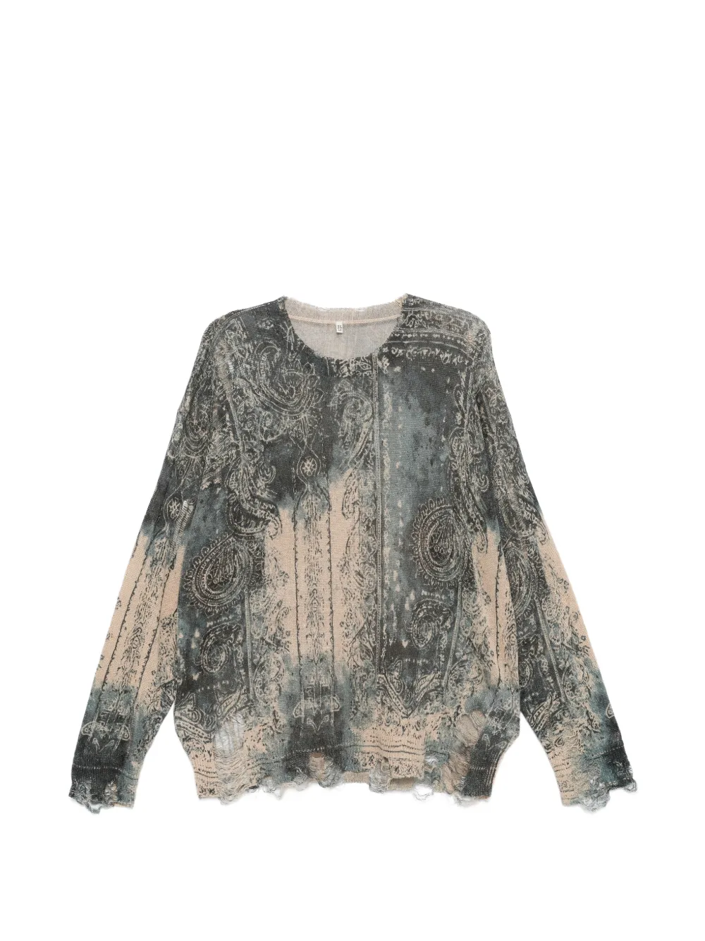 R13 bandana distressed sweater - Blu