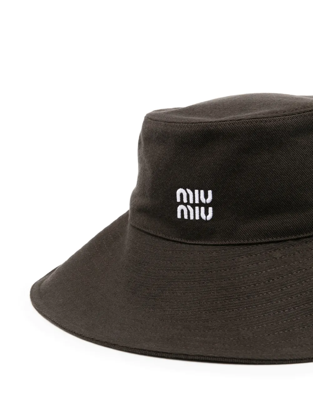  Miu Miu Logo Bucket Hat - Brown 