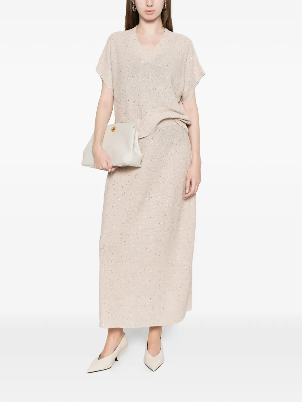  Antonelli V-neck T-shirt - Neutrals 
