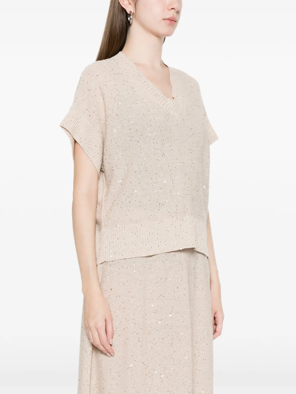  Antonelli V-neck T-shirt - Neutrals 