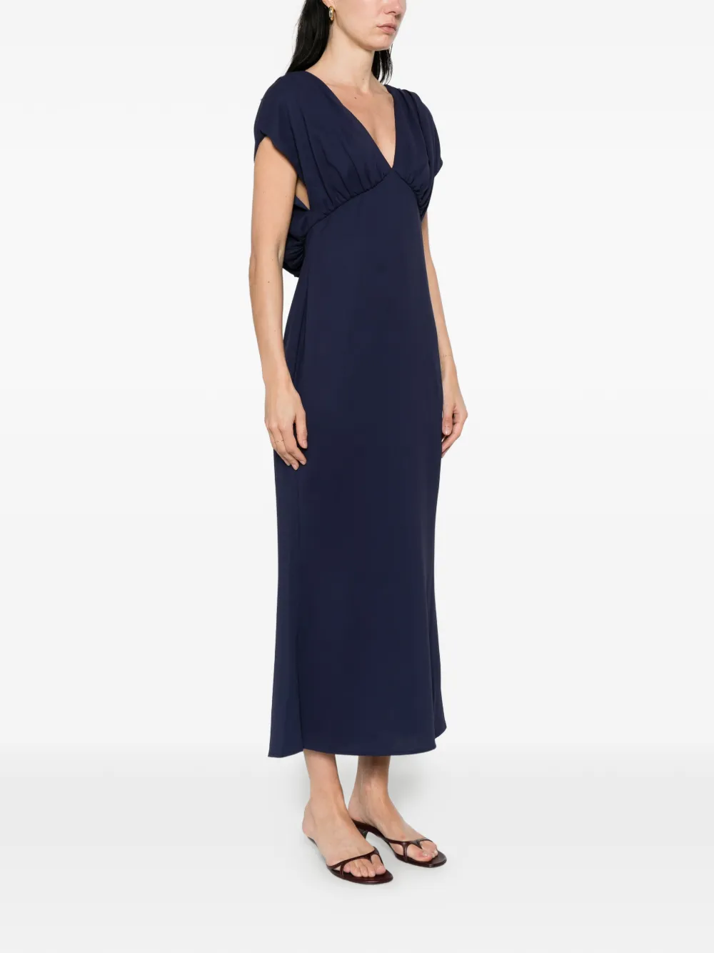 STAUD Gesmockte maxi-jurk Blauw