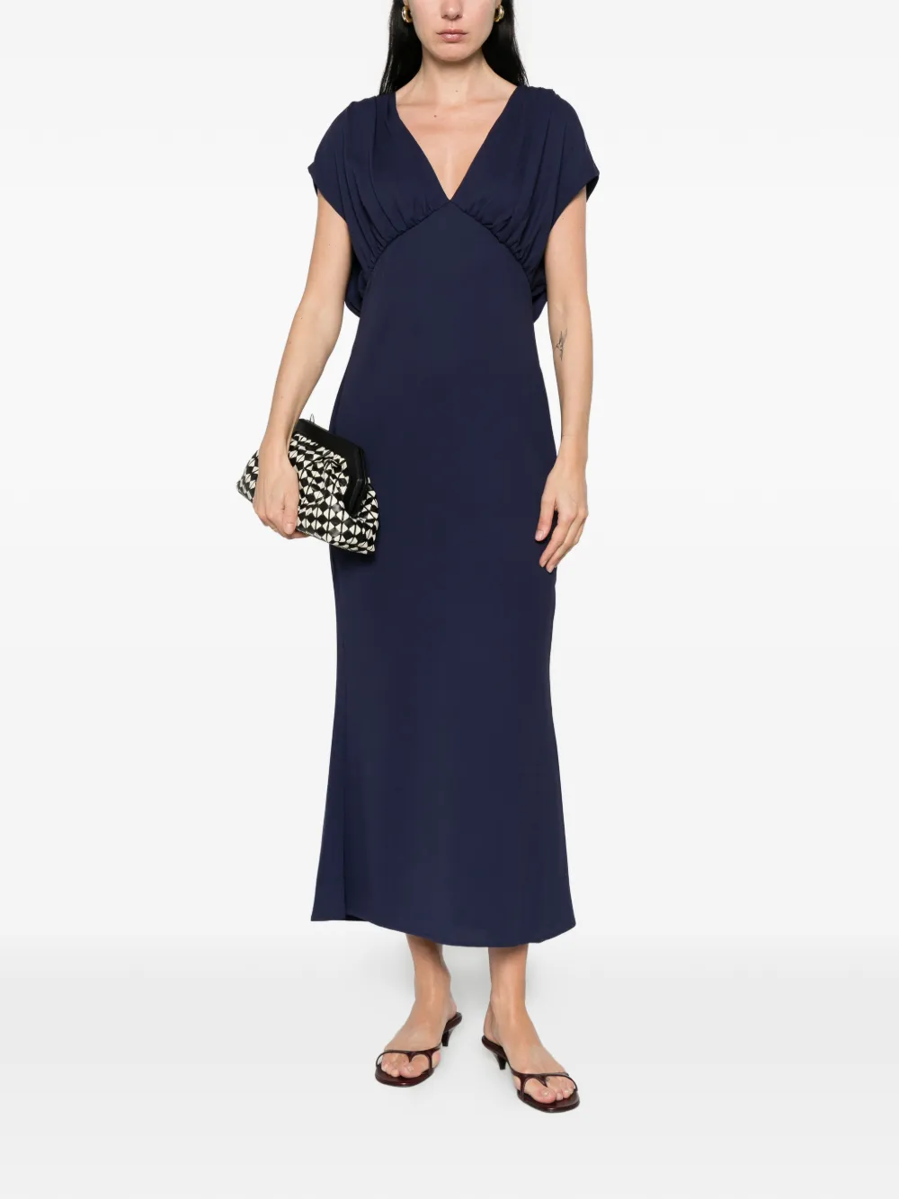 STAUD Gesmockte maxi-jurk Blauw