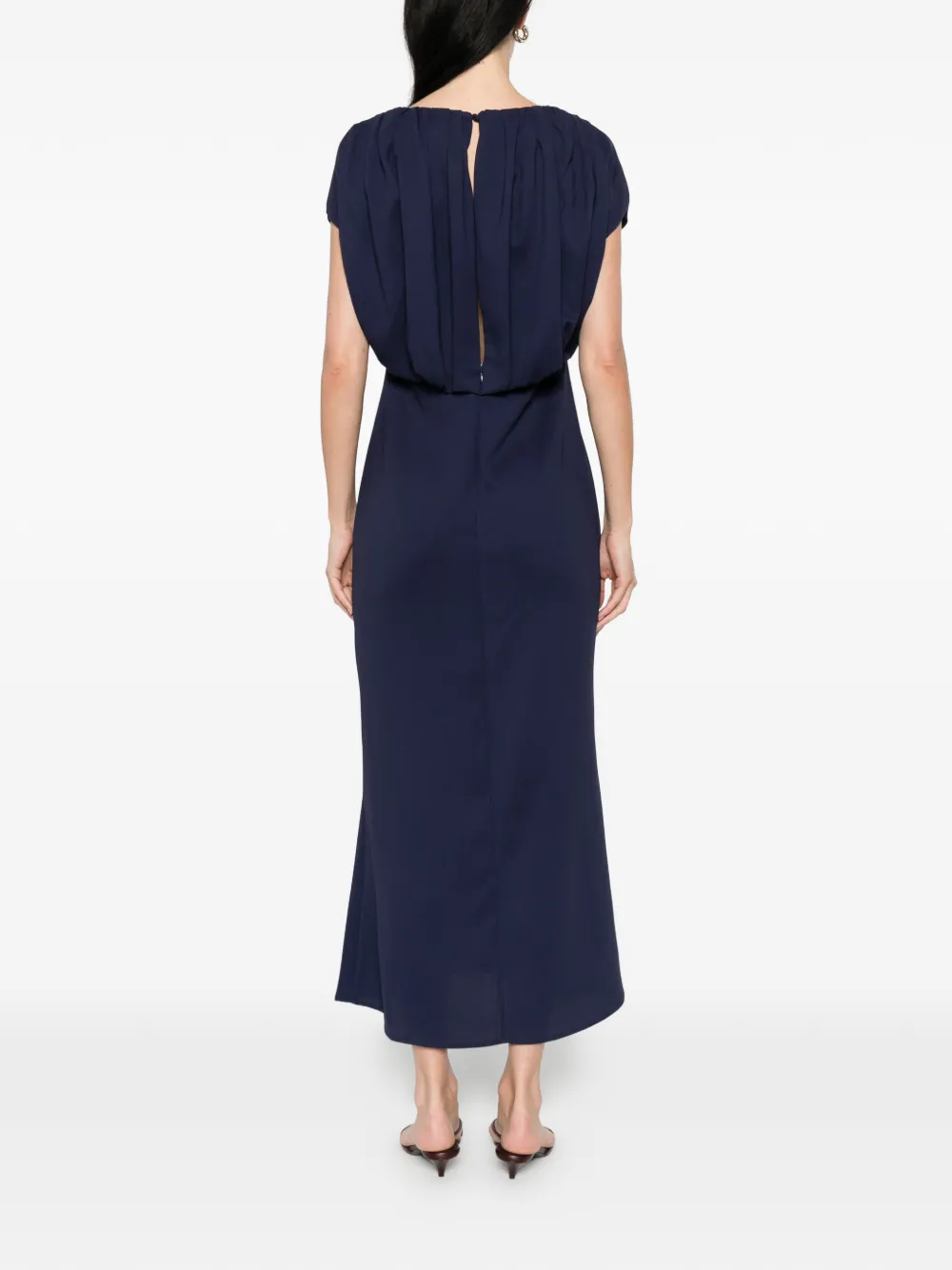 STAUD Gesmockte maxi-jurk Blauw