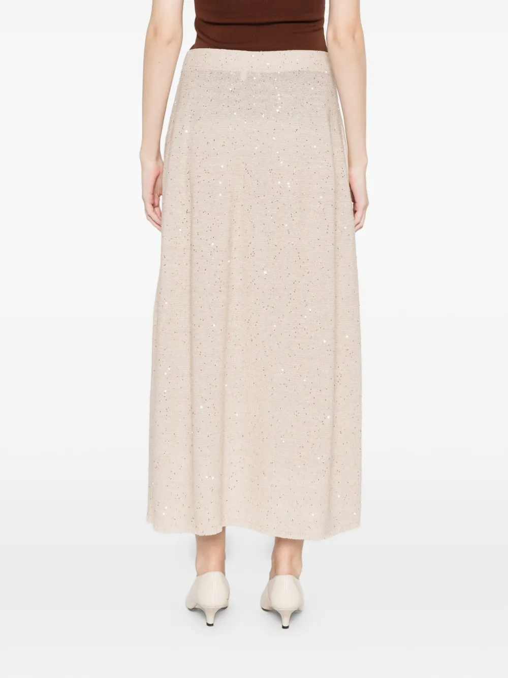 Antonelli Rok met pailletten Beige
