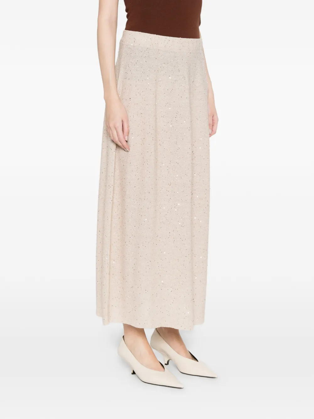  Antonelli Knitted Sequin Skirt - Neutrals 