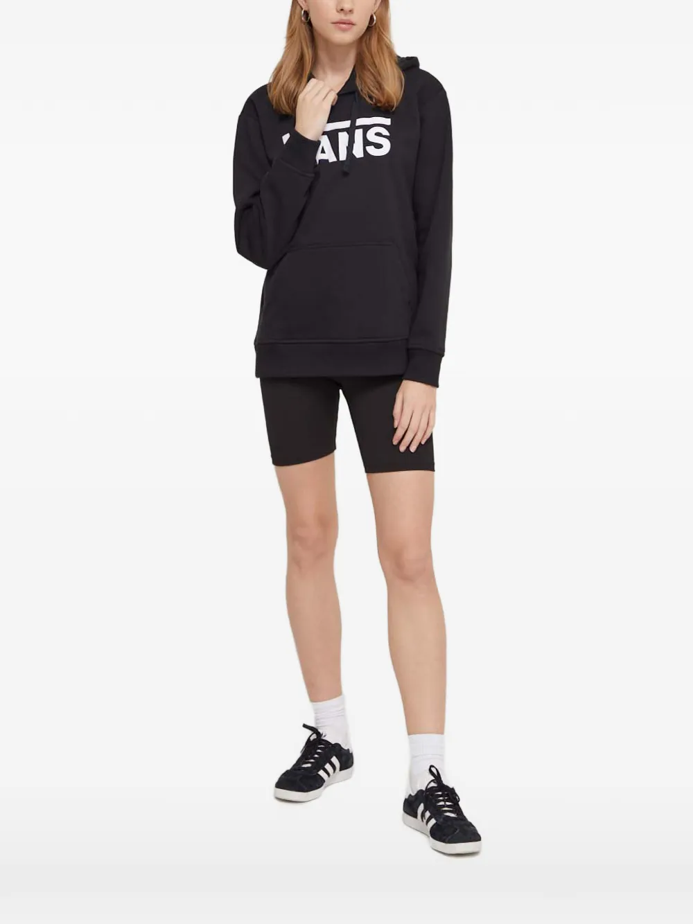 Vans Logo Hooded Sweatshirt In Black
