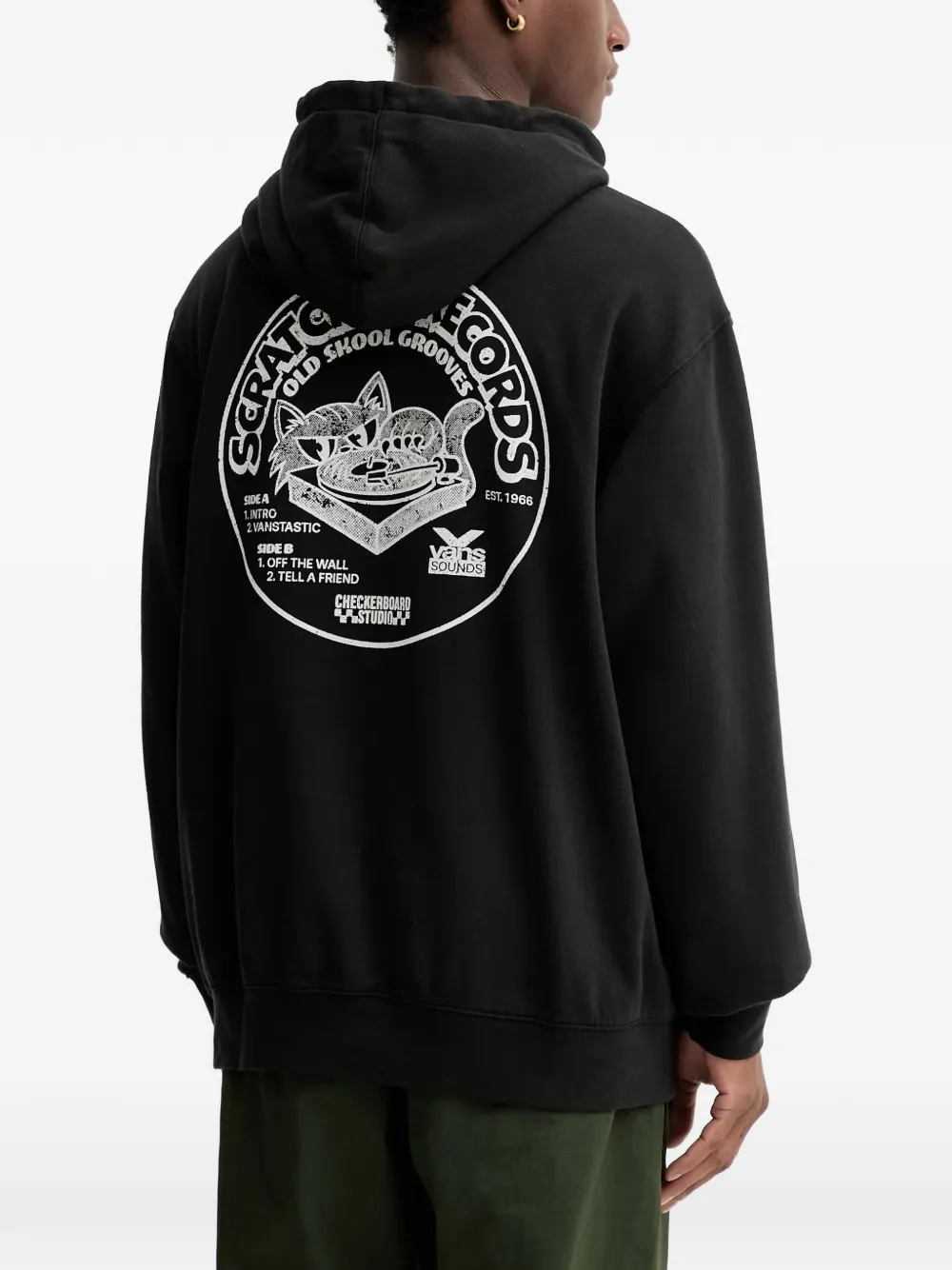 Vans Scratched Records hoodie Zwart