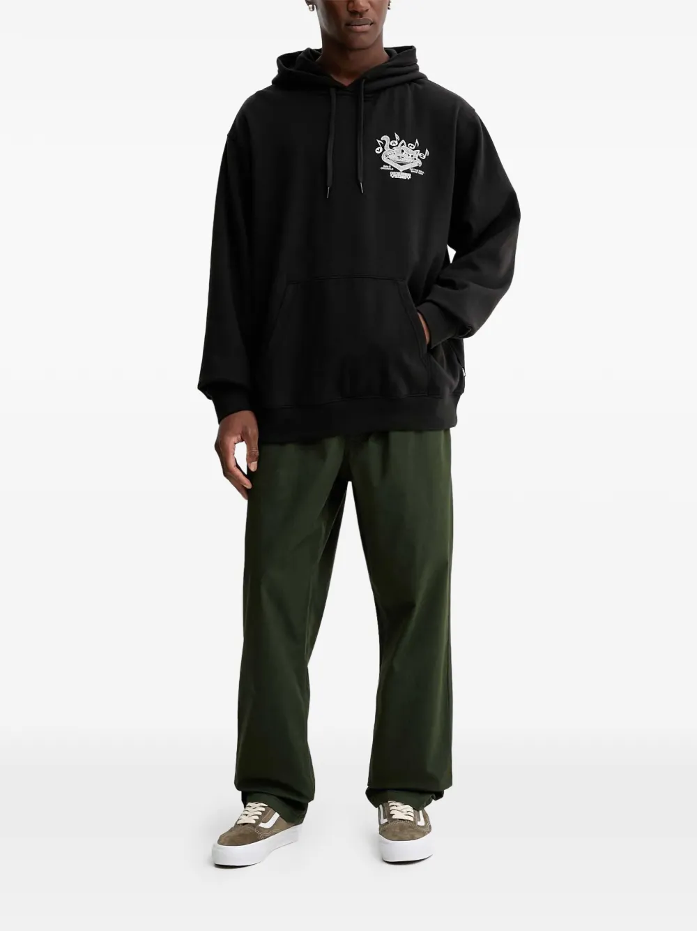 Vans Scratched Records hoodie Zwart