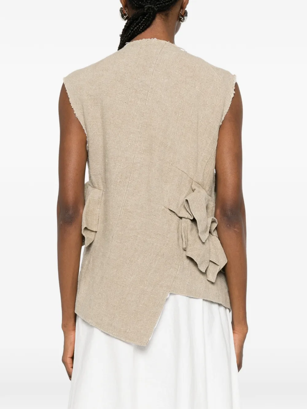Comme Des Garçons Mouwloos jack met ruches Beige