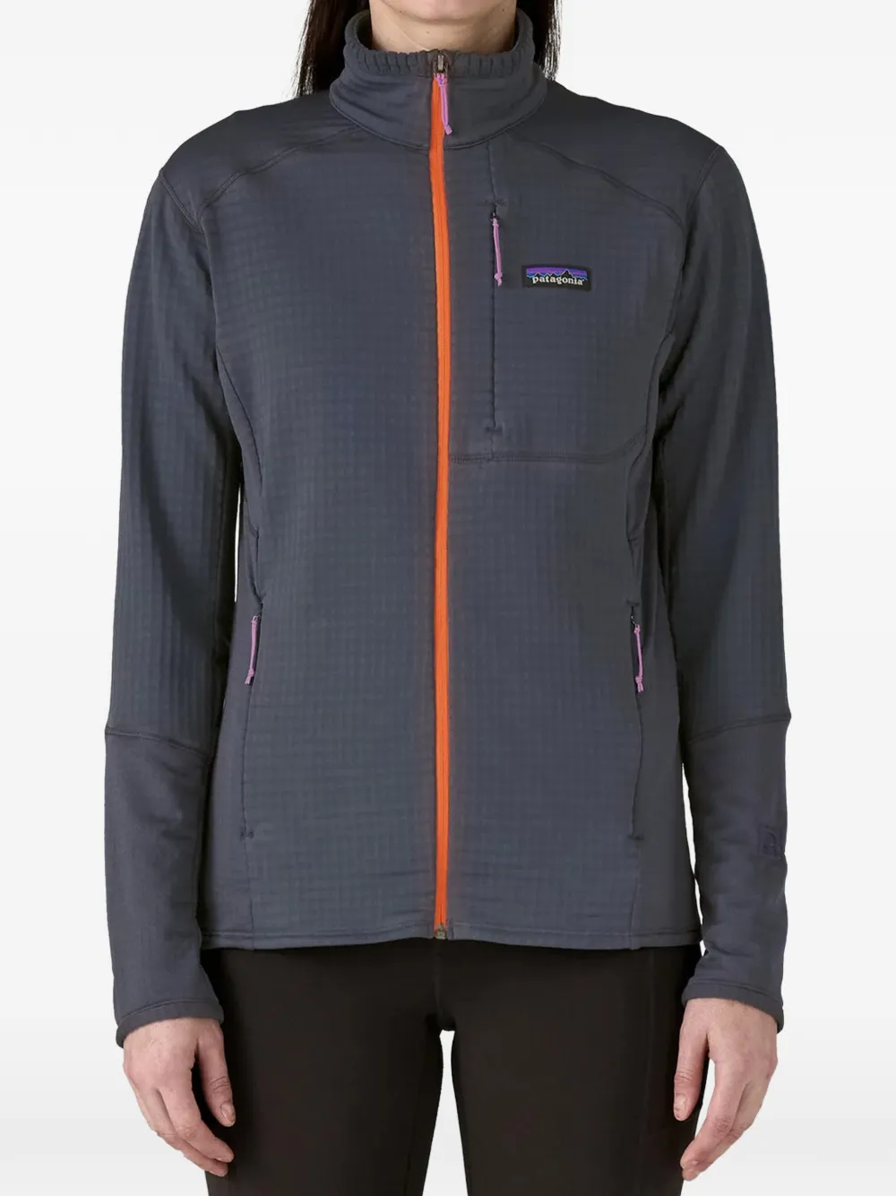 Patagonia R1 wafelgebreid jack met rits Grijs