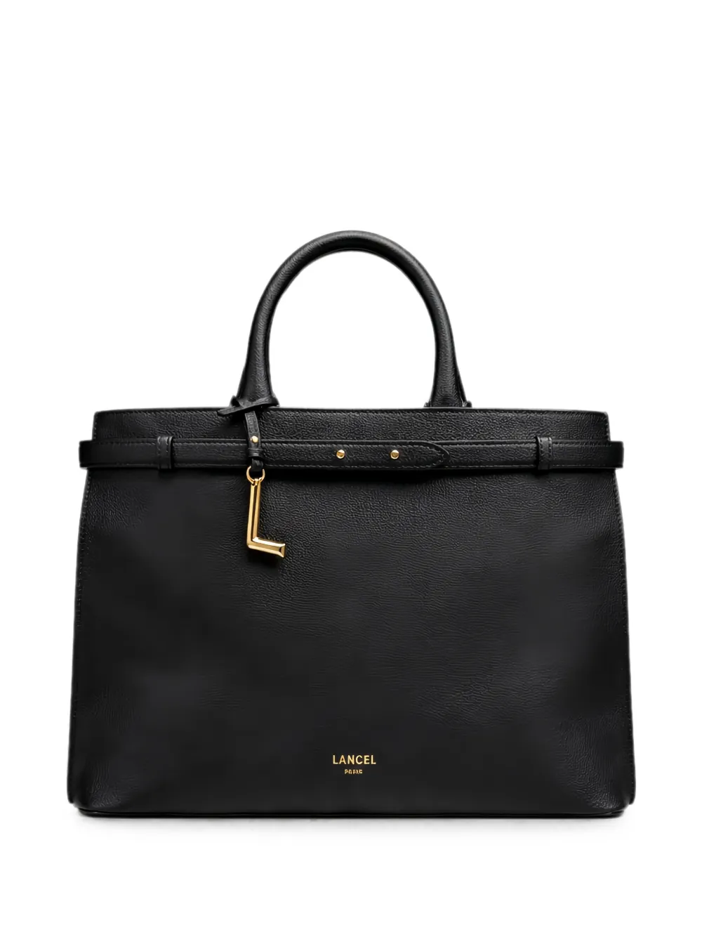 Lancel Faubourg logo-charm grained-leather tote bag - Nero