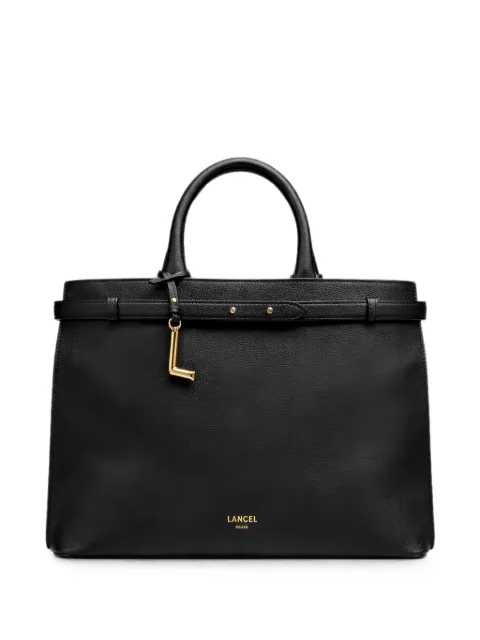 Lancel Faubourg logo-charm grained-leather tote bag