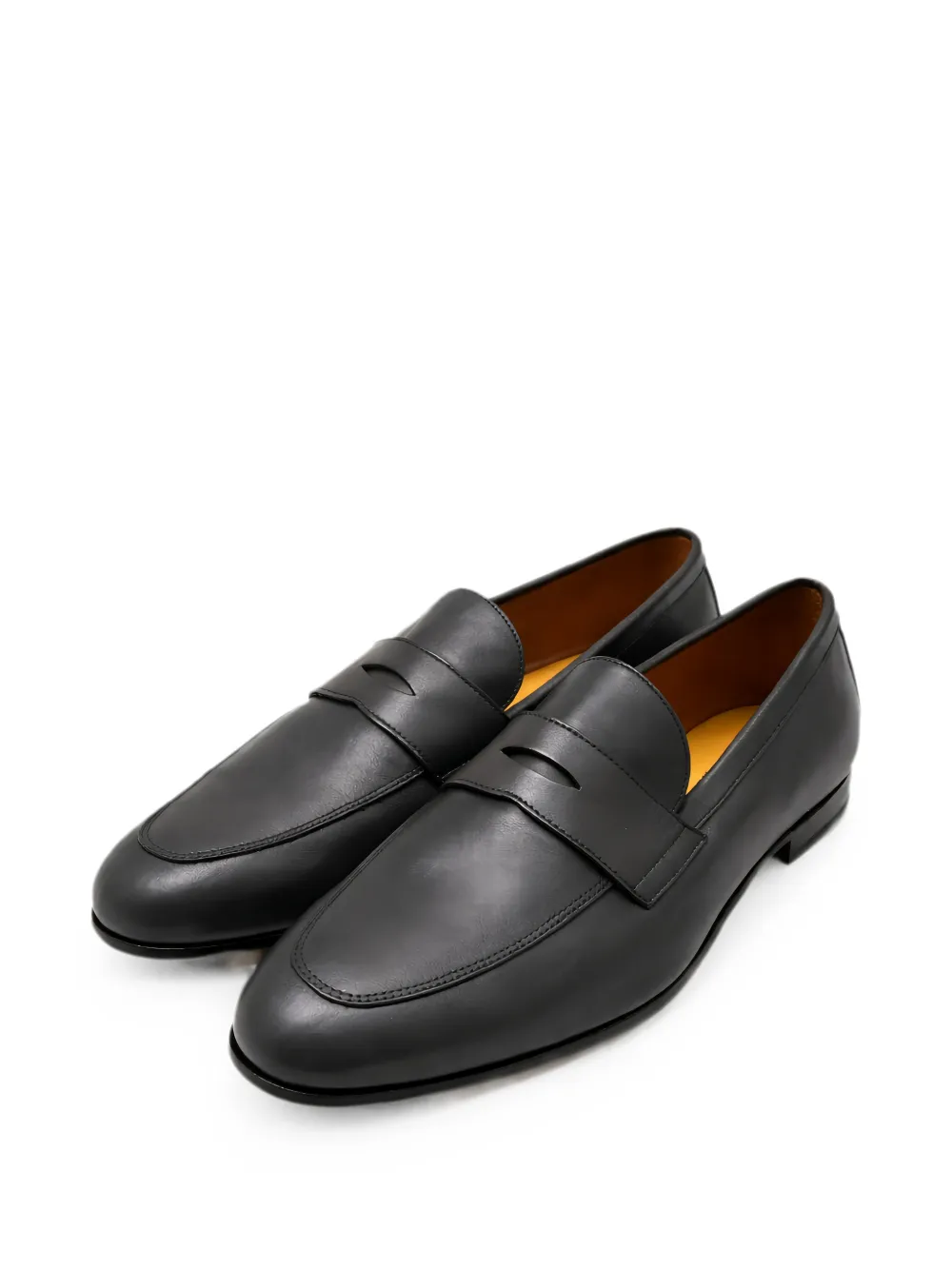 Doucal's leather penny-strap loafers Blauw