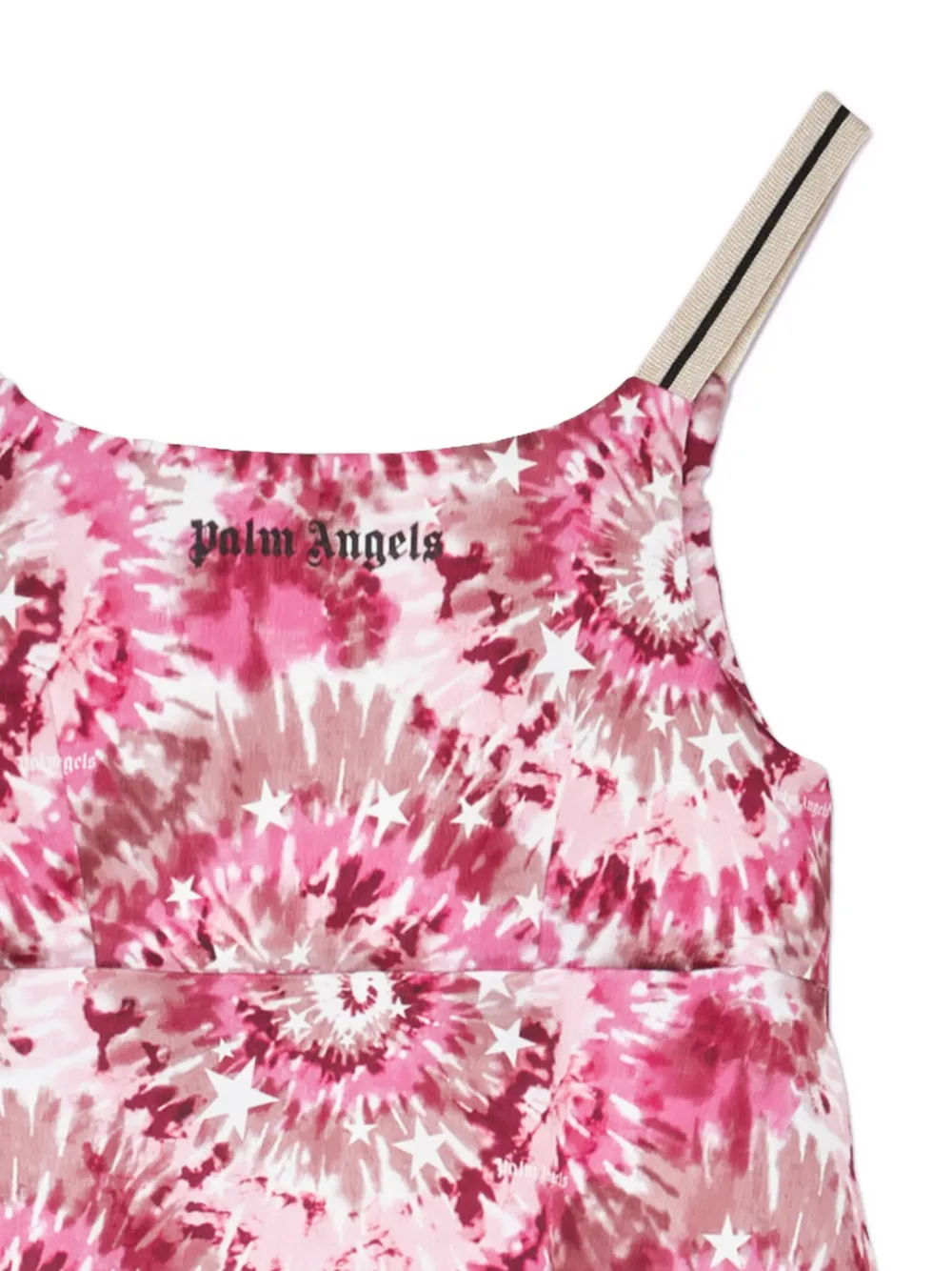 Palm Angels Kids Jurk met tie-dye print Roze