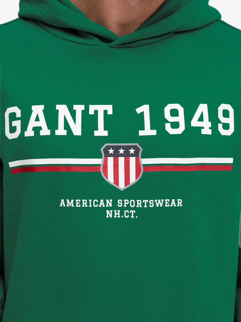 Gant Hoodie met logoprint Groen