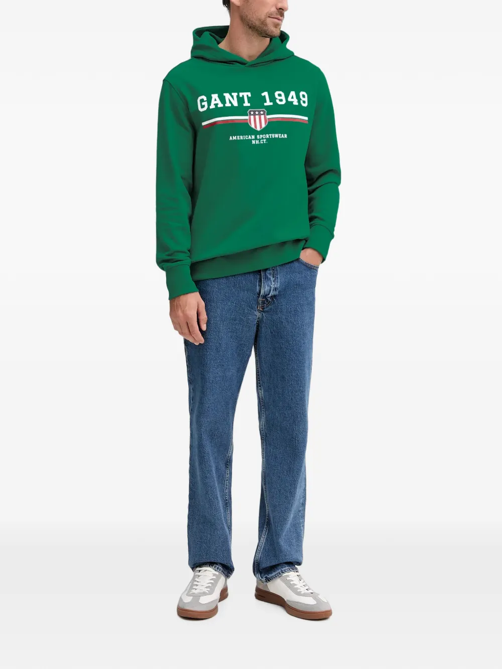 Gant Hoodie met logoprint Groen