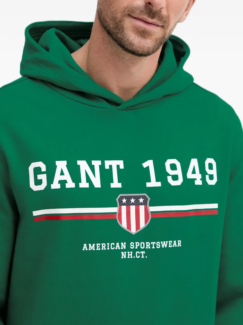 Gant Hoodie met logoprint Groen