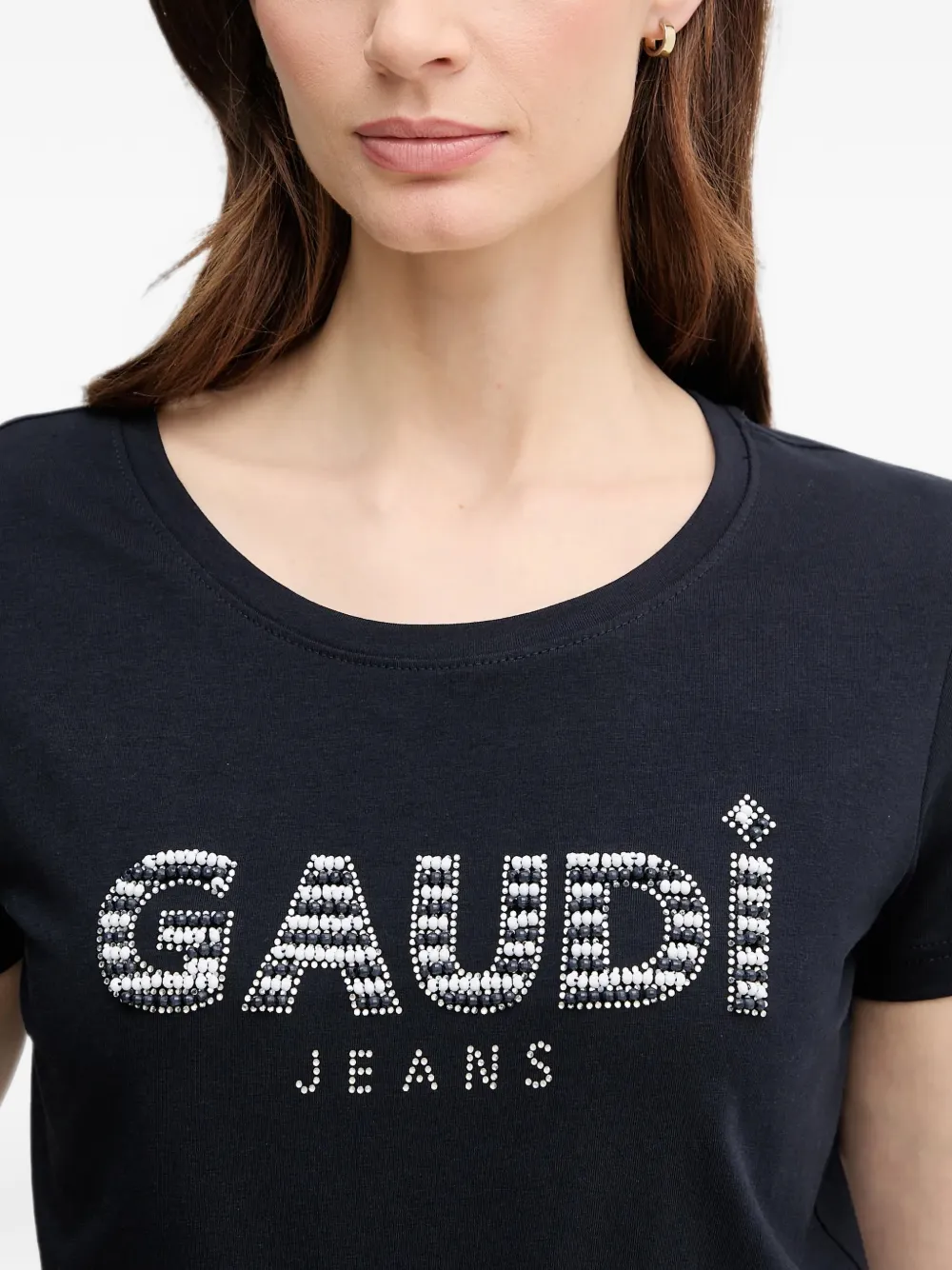 Gaudi T-shirt met kralen Blauw