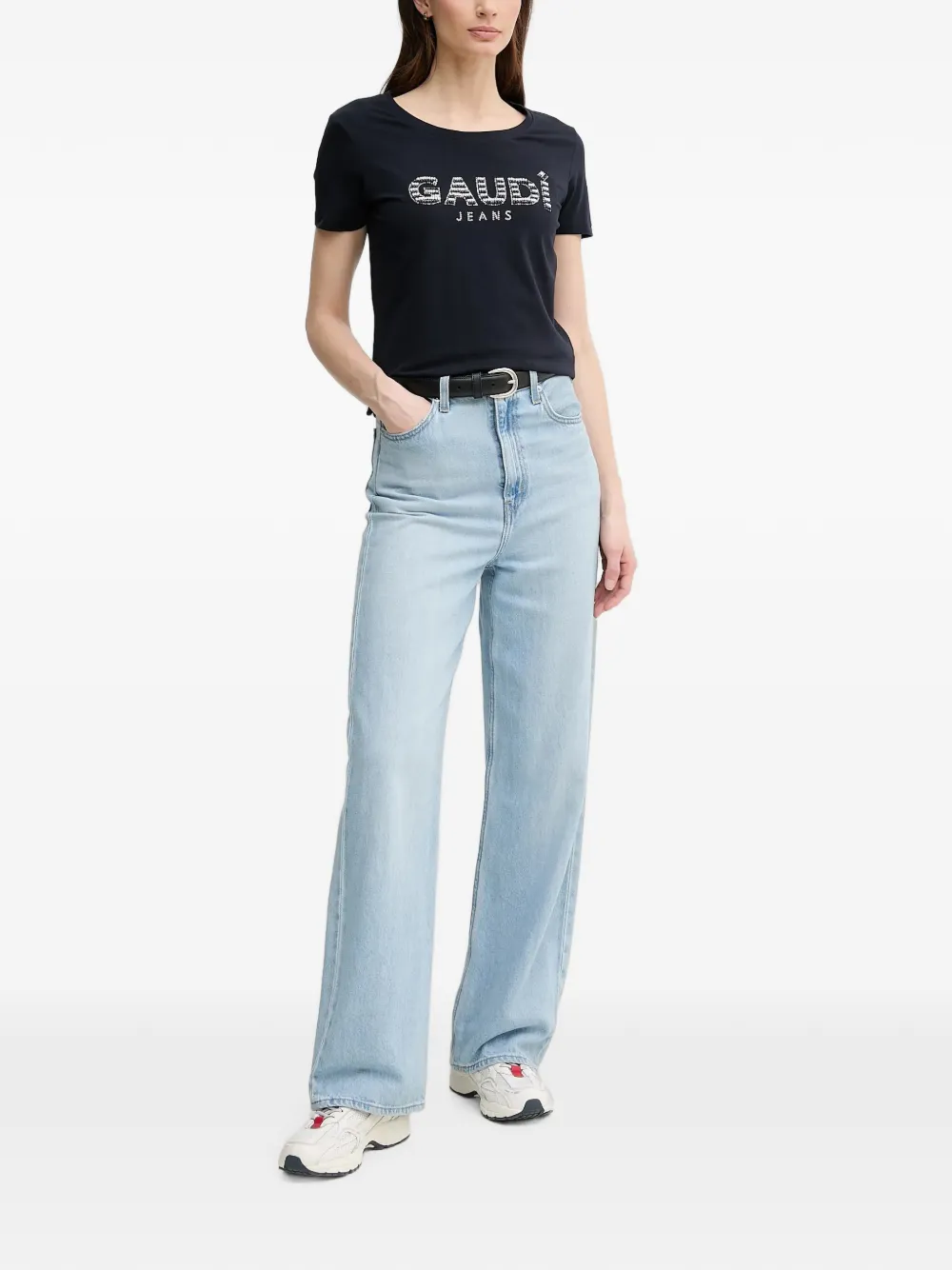 Gaudi T-shirt met kralen Blauw