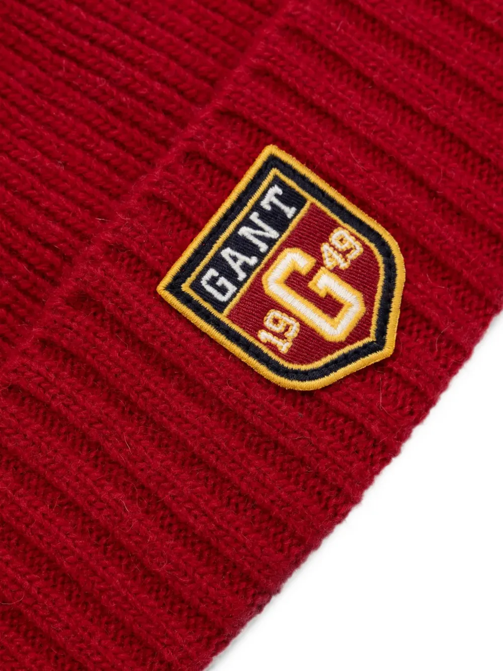 Gant Ribgebreide muts Rood