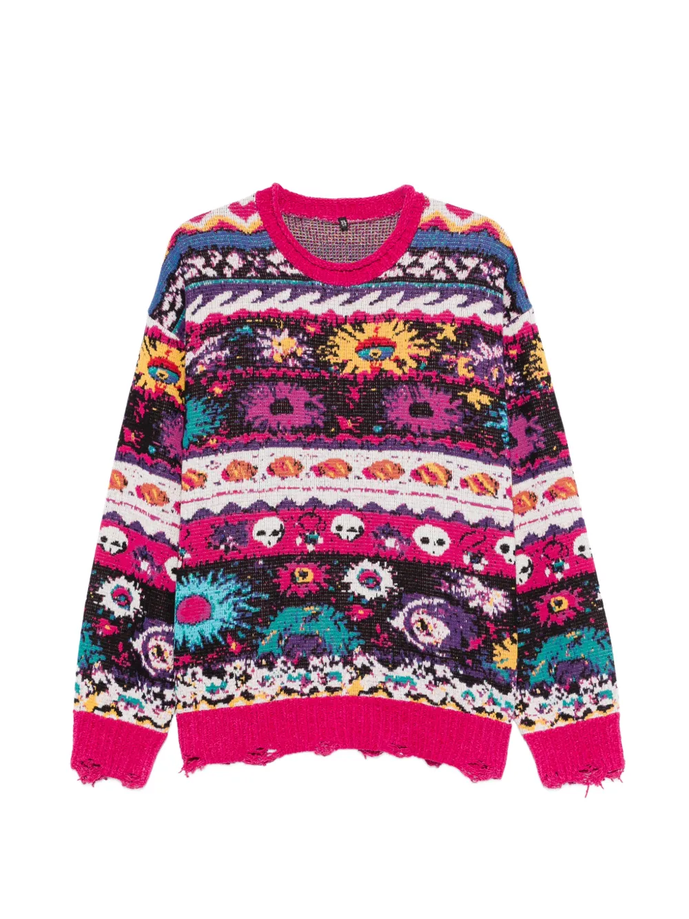 R13 floral distressed sweater - Nero