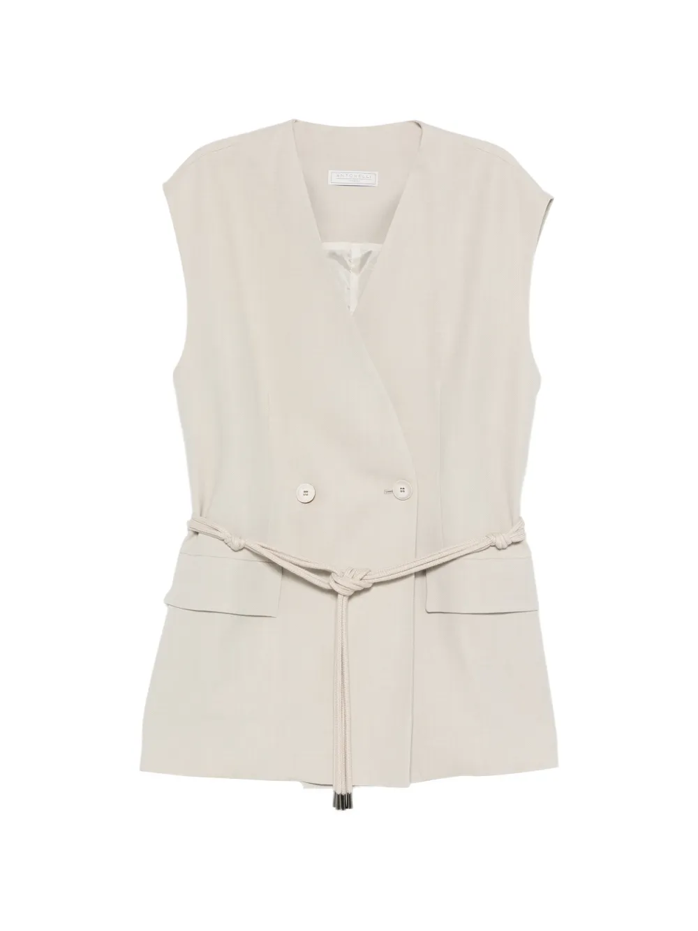 Antonelli Ellen double-breasted belted waistcoat - Neutrals