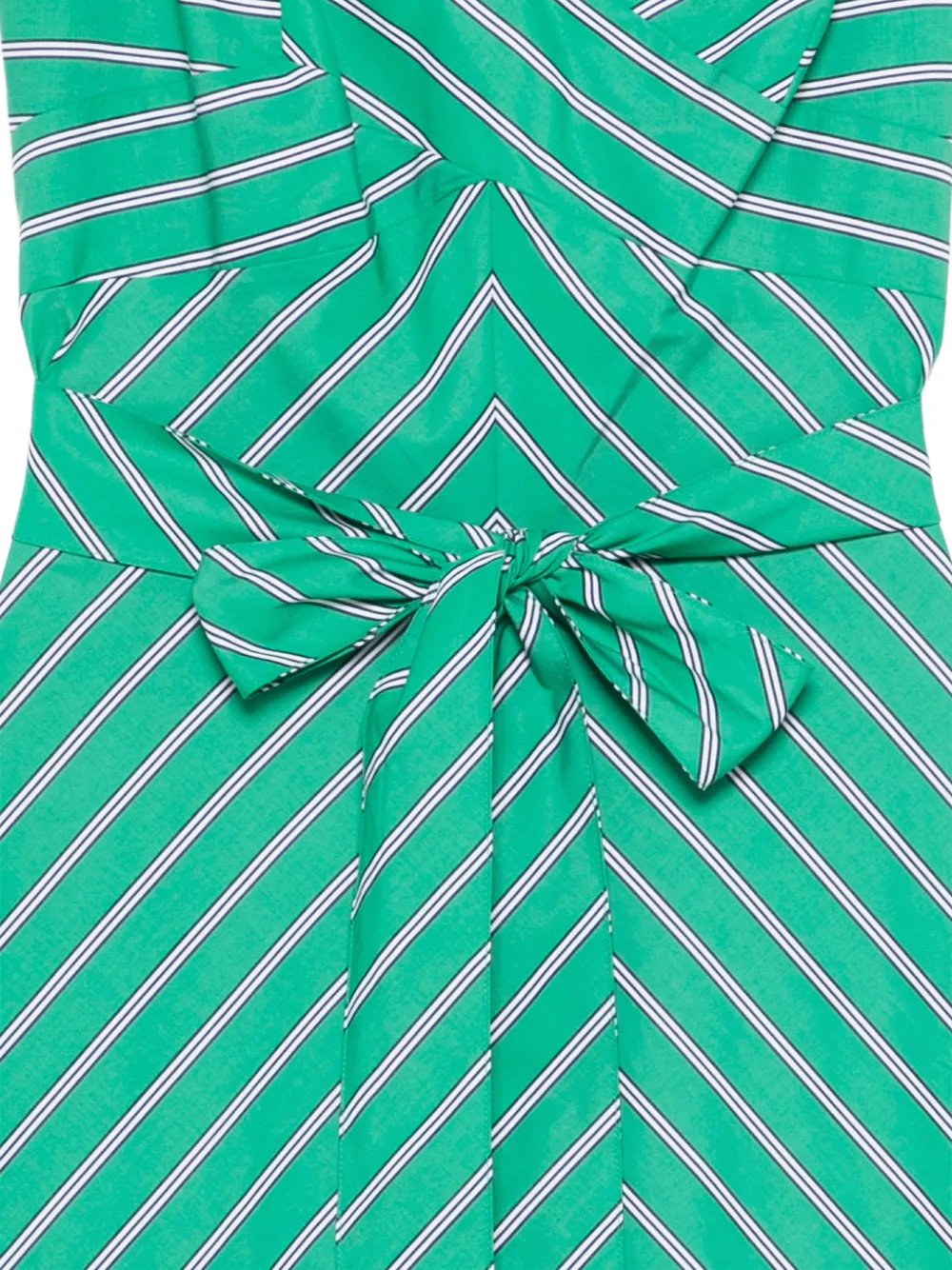 Lauren Ralph Lauren Gestreepte midi-jurk met gestrikte taille Groen