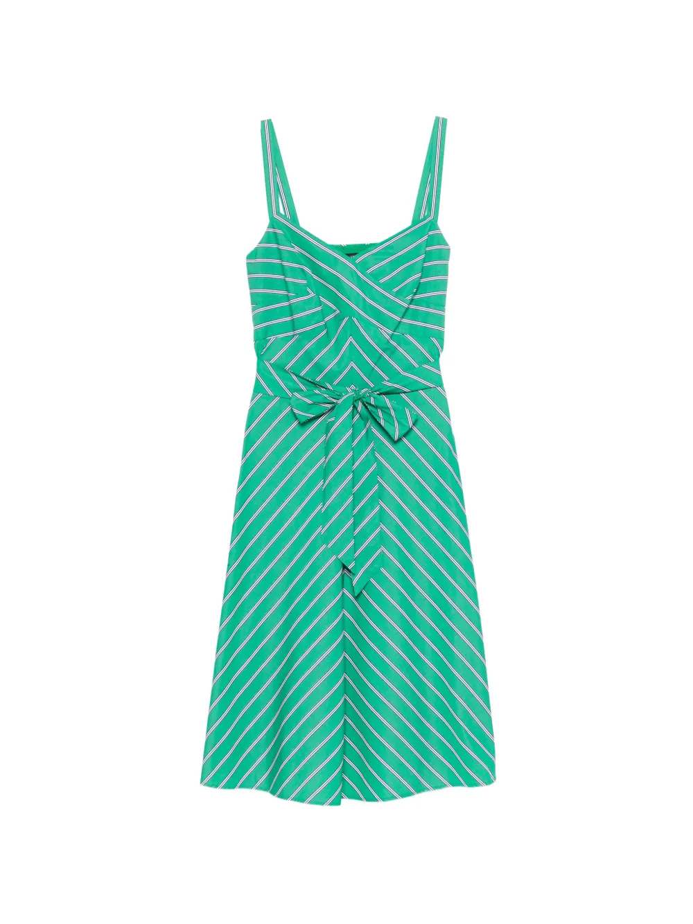 Lauren Ralph Lauren striped tie-waist mini dress - Verde
