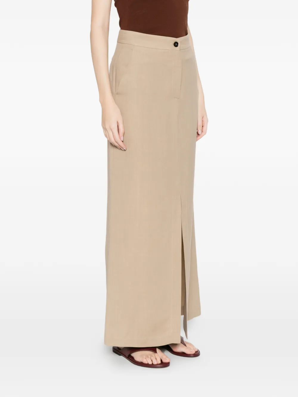  Antonelli Jamie Button Slit Skirt - Neutrals 