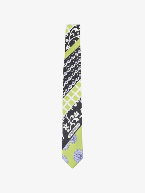 Lanvin floral patchwork tie