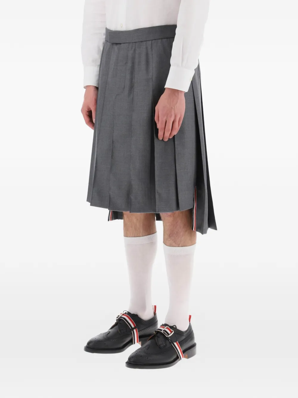  Thom Browne Twill Midi Skirt - Grey 