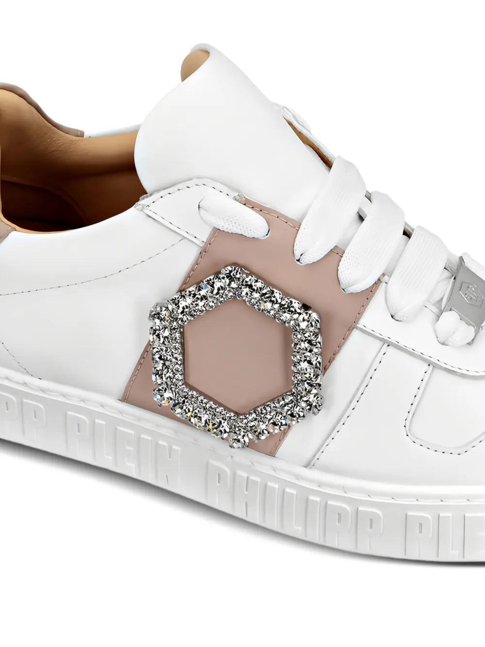 Philipp Plein Sneakers verfraaid met zeshoekige zool Wit