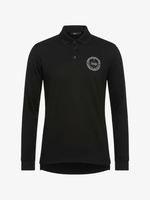 Tombolini logo-patch long-sleeved polo shirt