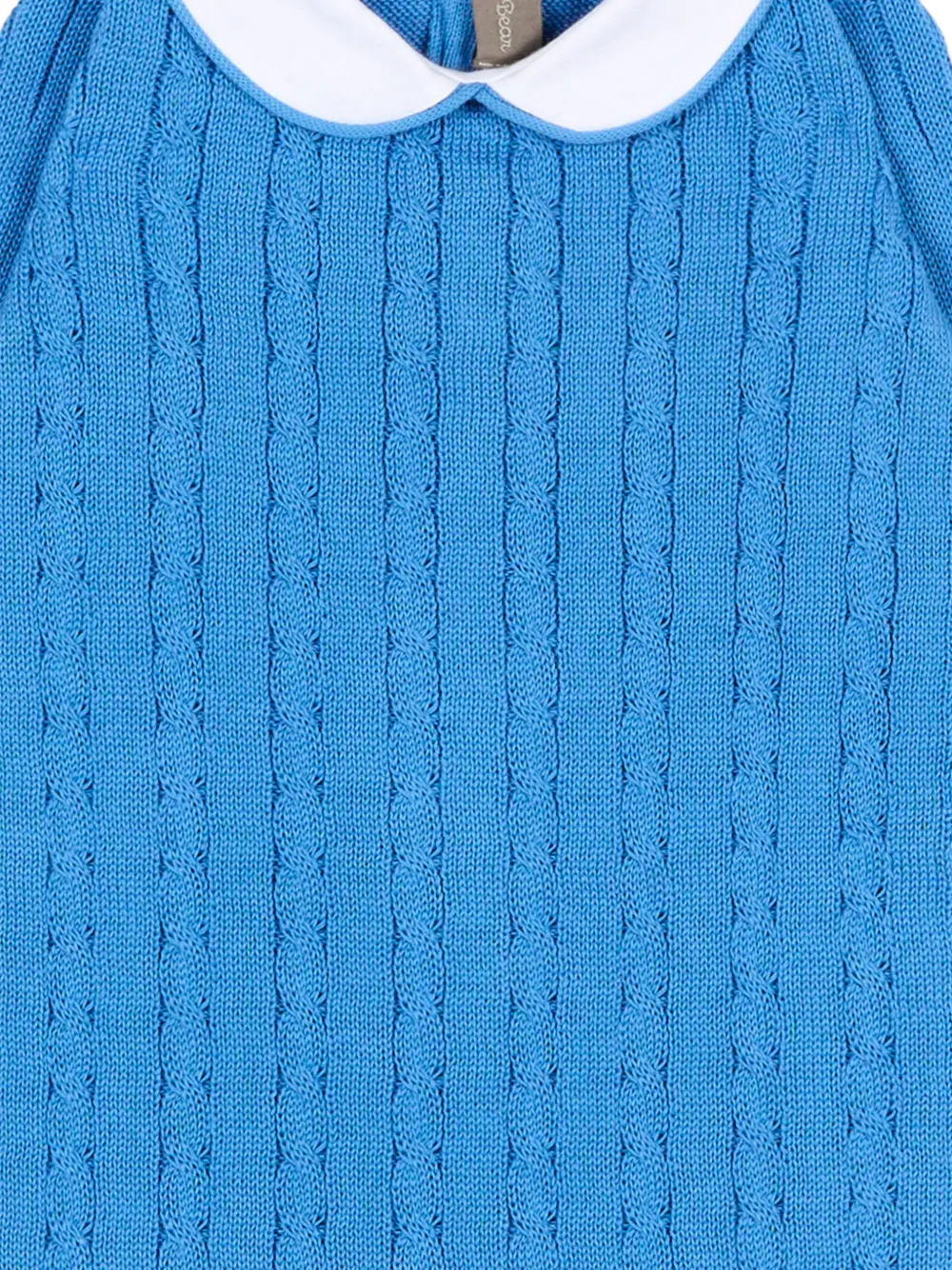 Little Bear Cable Knit Romper - Blue 