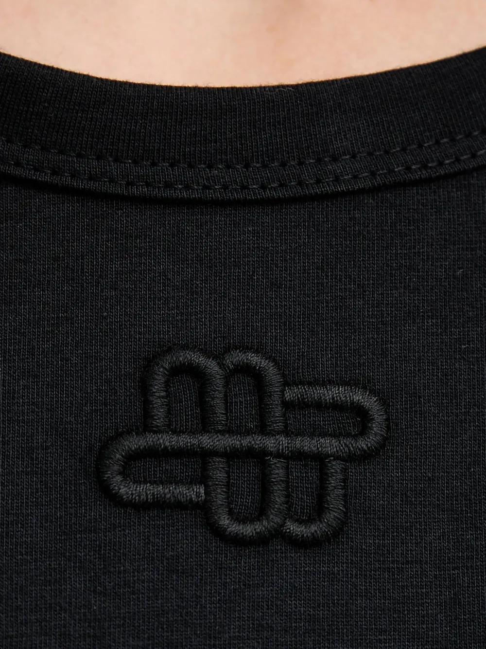 MUNTHE Tylie embroidered-detail cotton T-shirt Zwart