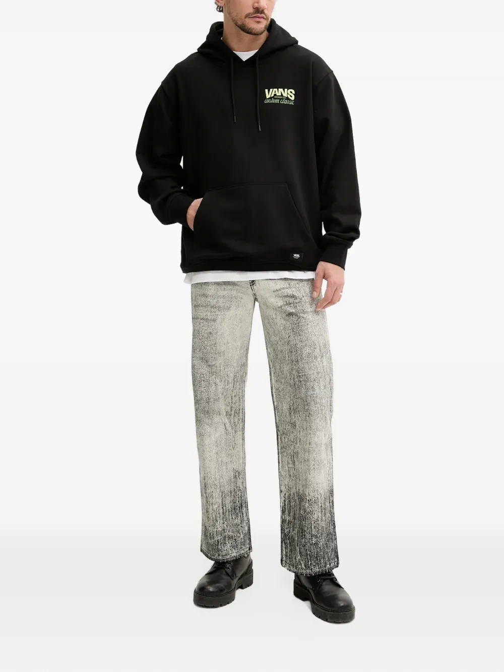 Vans shop front pull over hoodie Zwart