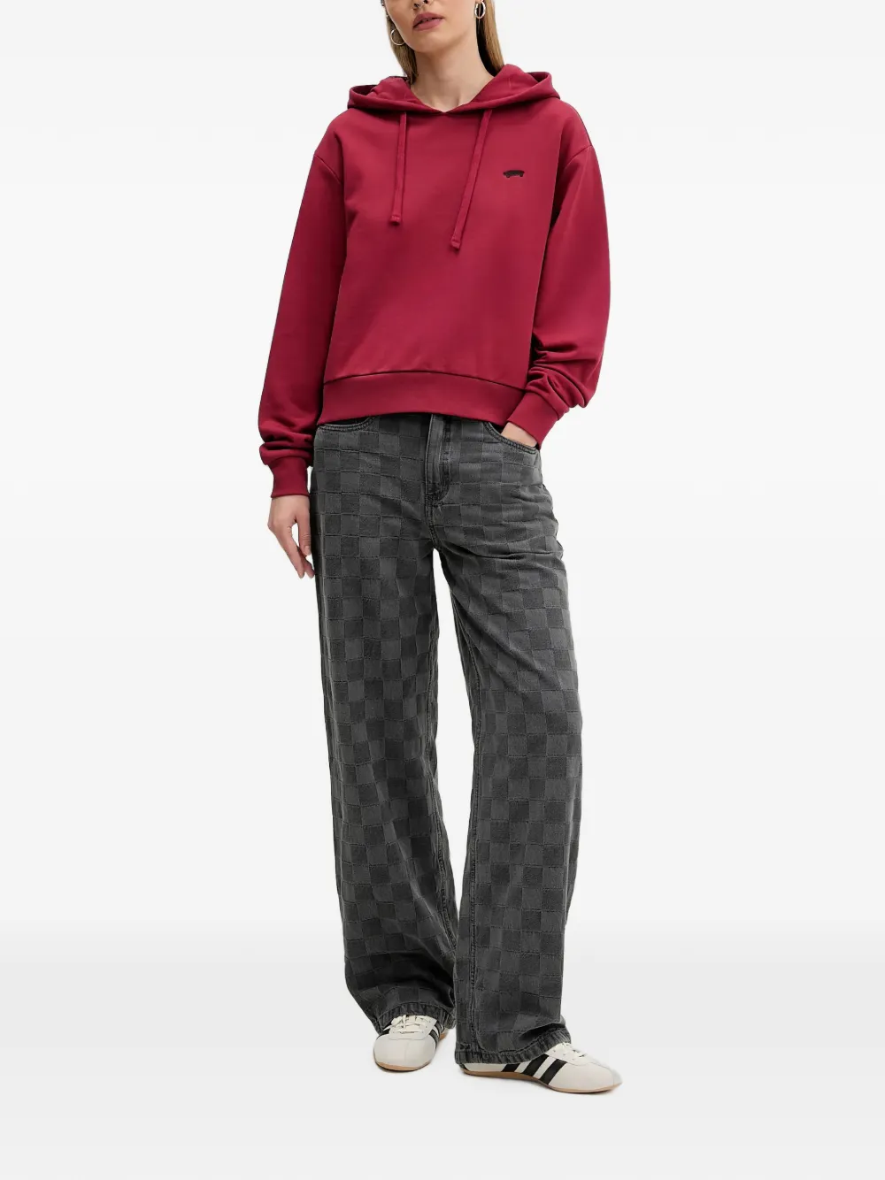 Vans Hoodie met geborduurd logo Rood