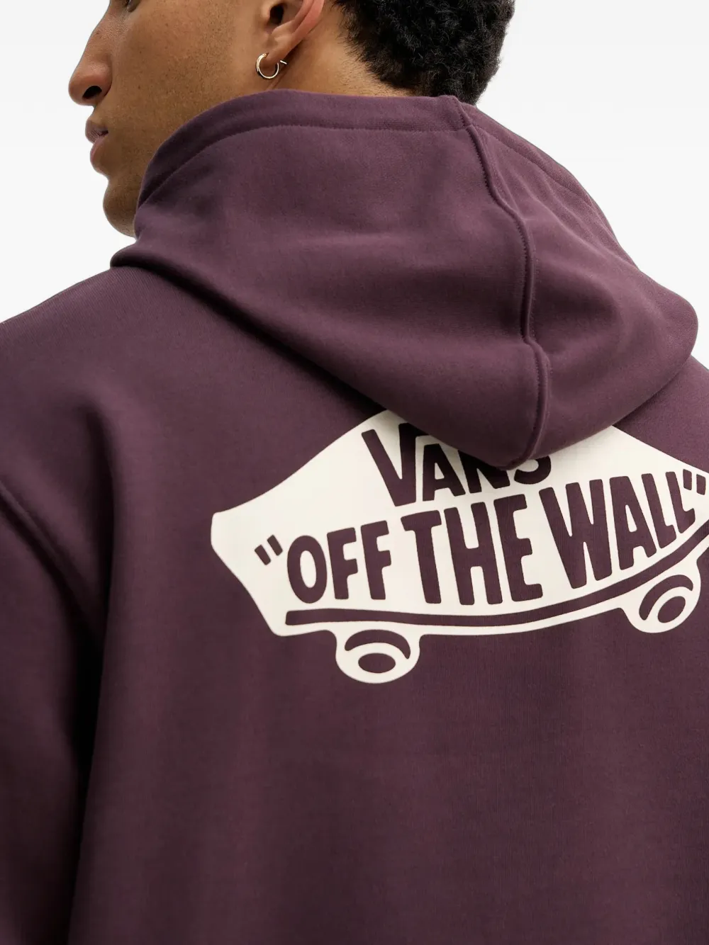 Vans Katoenen hoodie met logoprint Paars