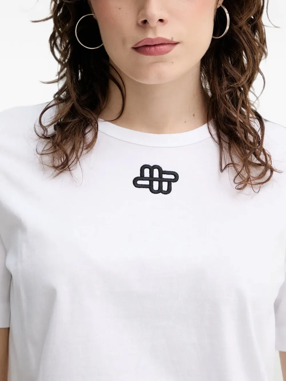 MUNTHE T-shirt met borduurwerk Wit