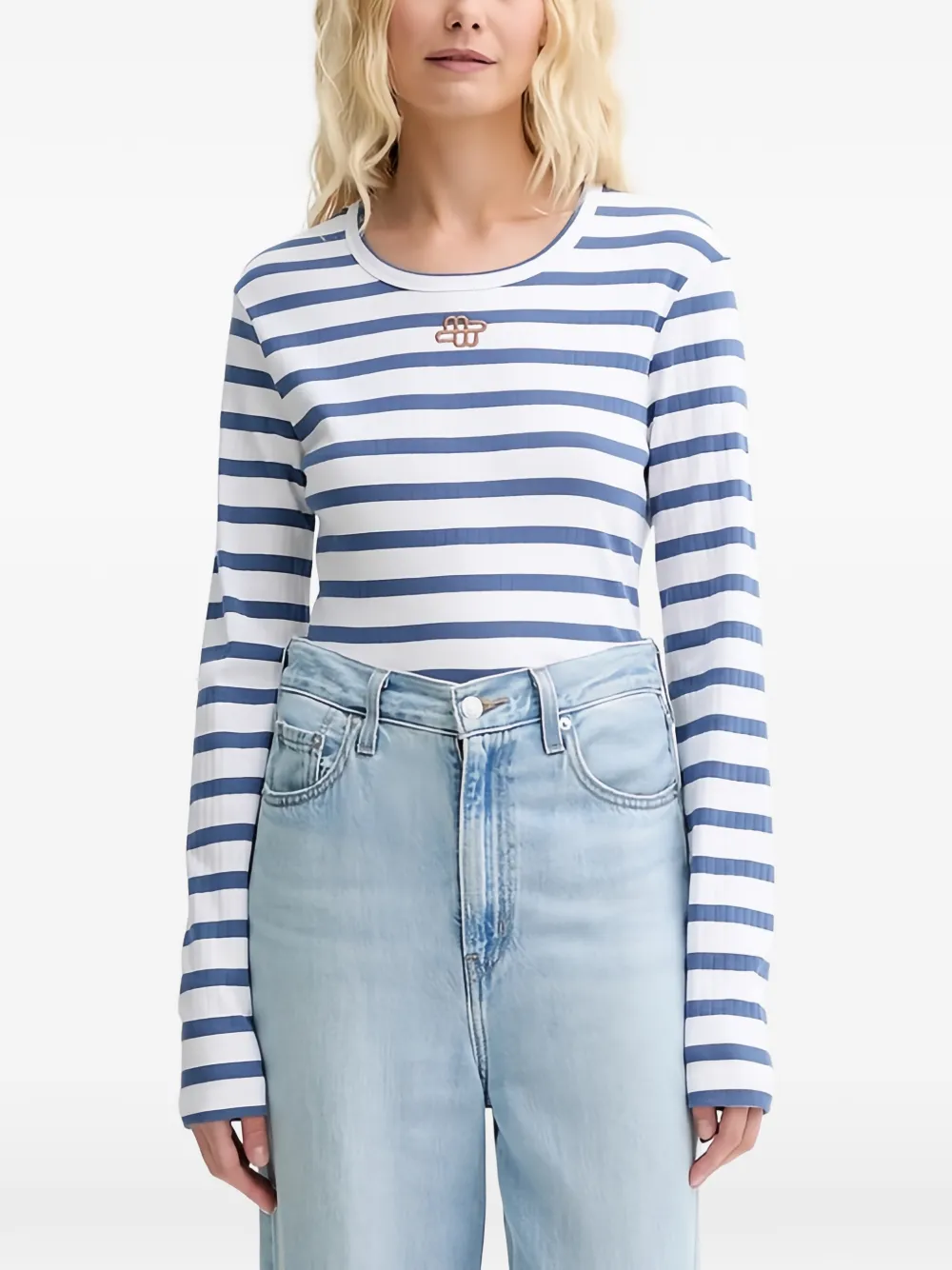 MUNTHE striped long-sleeve T-shirt - Blu