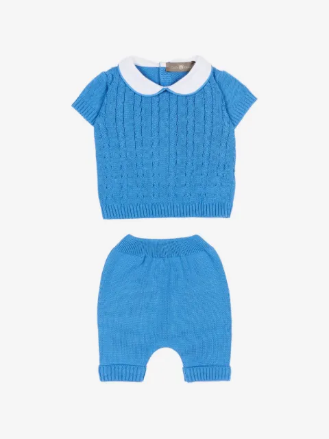 Little Bear collared knitted trousers