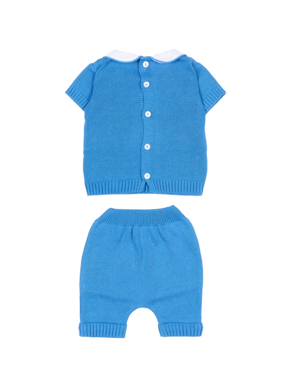  Little Bear Collared Knitted Trousers - Blue 