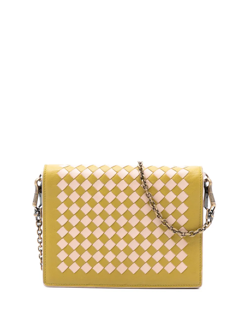 Bottega Veneta Pre-Owned 2012-2026 Nappa Intrecciato Wallet on Chain crossbody bag - Giallo