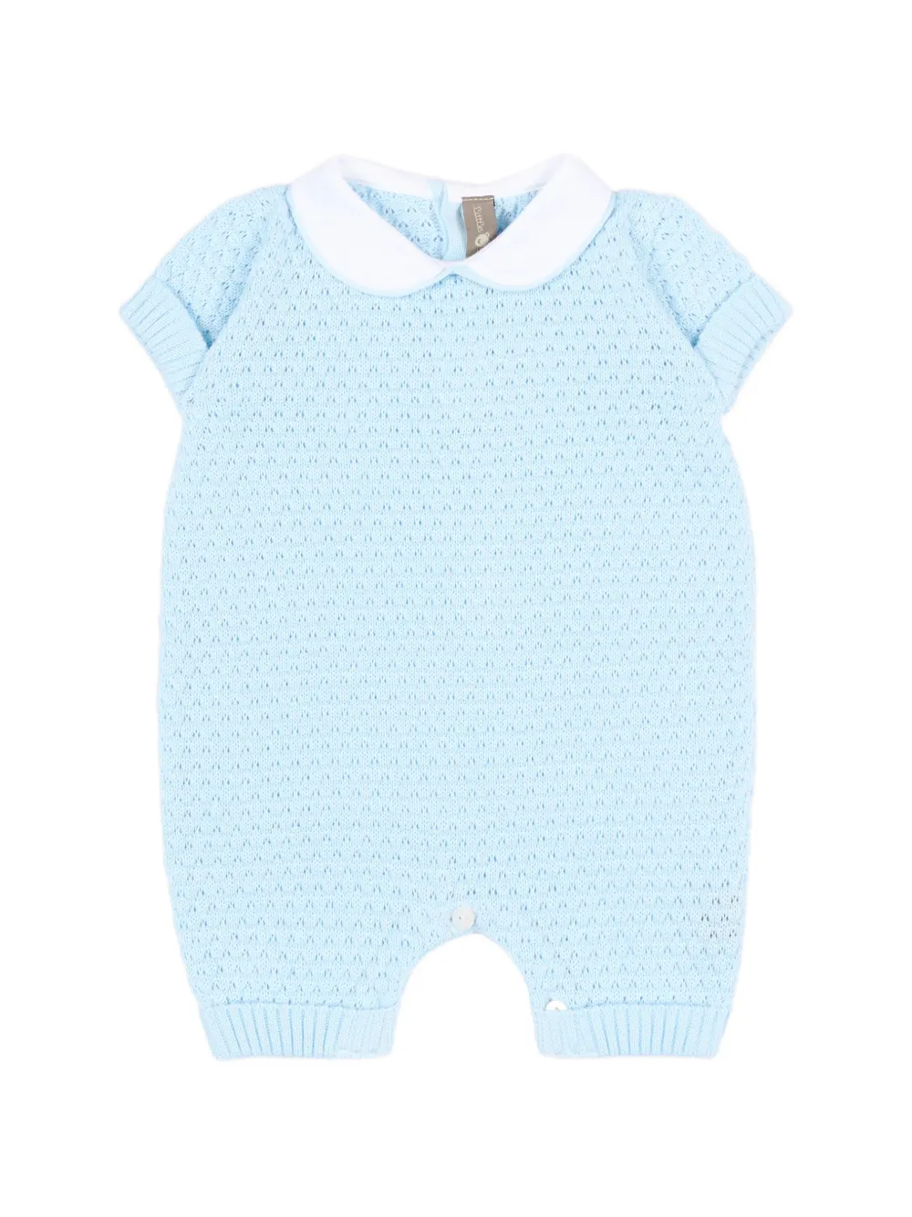 Little Bear peter pan-collar romper - Blu