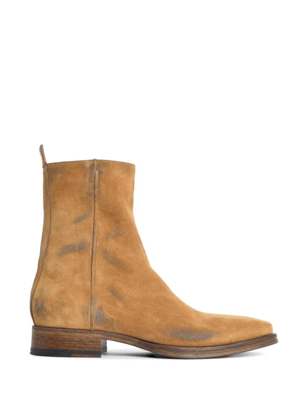 Acne Studios square-toe zip ankle boots Beige