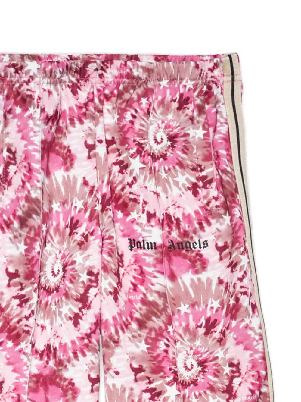 Palm Angels Kids Gestreepte broek met sterrenprint Roze